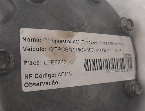 Compressor Ac Citroen Picasso 2008 - 9655421680