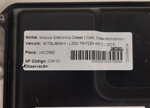 Módulo Injeção Mitsubishi L200 Triton Hpe 2015 Ma2757006100