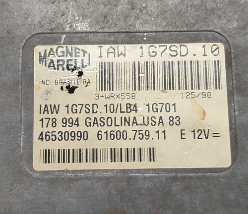 Modulo Injeção Fiat Palio 1.0 8v 1996 1997 Iaw1g7sd10
