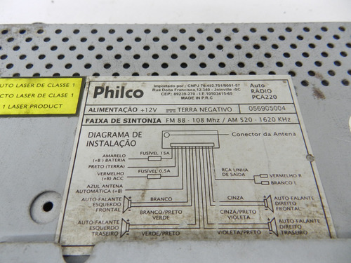 Rádio Cd Player Am/fm Mp3 Auxiliar Philco Pca220 Universal