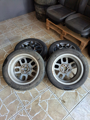Jogo Roda Liga Fiat 500 2011 2012 2013 Aro 15 Com Pneus  