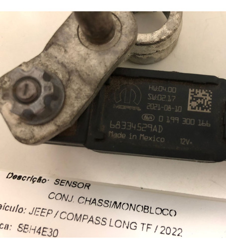 Sensor Negativo Bateria Compass 1.3 Turbo 22/22 - 68334529ad