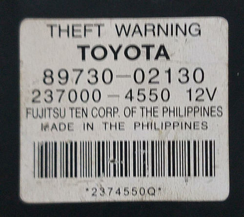 Módulo Central Alarme Toyota Corolla 2009 A 2014 8973002130