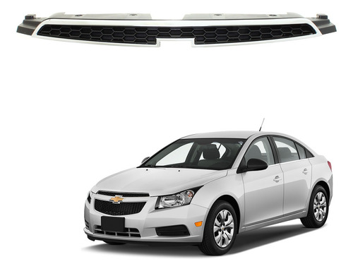 Grade Dianteira Para Cruze 2010 A 2014 Preta Friso Cromado