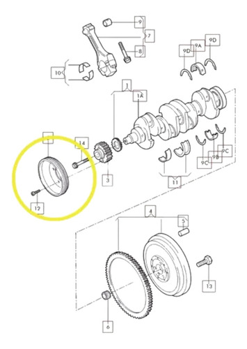 Polia Do Virabrequim Motor At Gol 1.0 8v 1994 Até 2014
