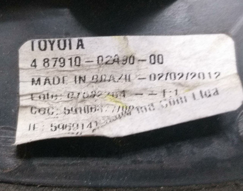 Retrovisor Elétrico Direito Sem Espelho Toyota Corolla 08/14
