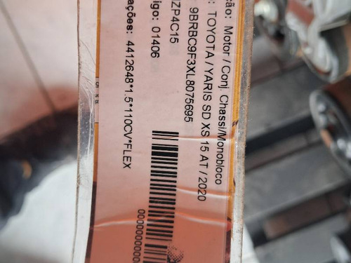 Motor Parcial Toyota Yaris 1.5 16v 110cv 2019 2020