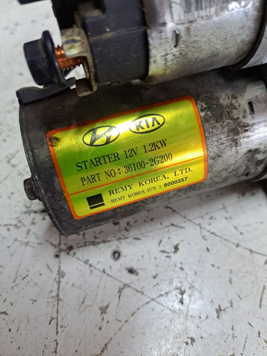 Motor Partida Arranque Kia Sorento 2.4 16v 2011 2012 2013