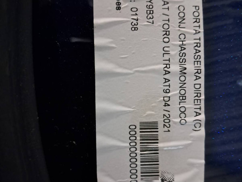 Porta Traseira Direita Fiat Toro 2016 2017 2018 2019 A 2024