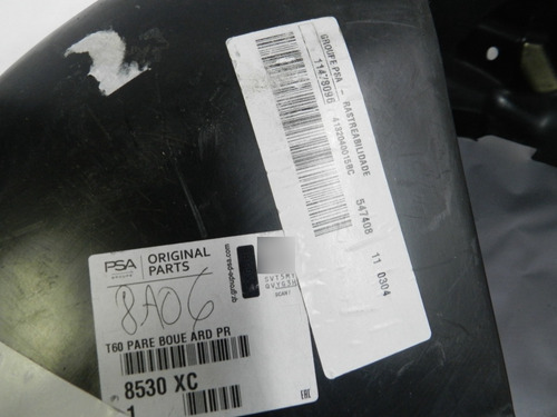 Para-barro Traseiro Direito Peugeot 307 01/08 8530xc