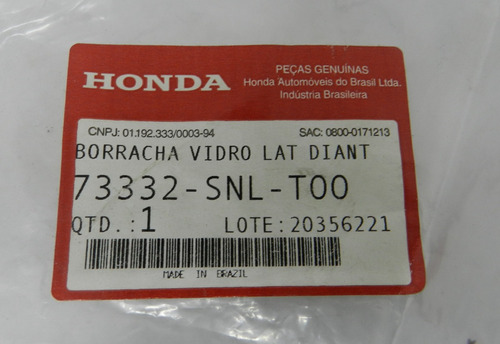 Borracha Acabamento Vedação Vidro Honda Civic 2015 A 2021