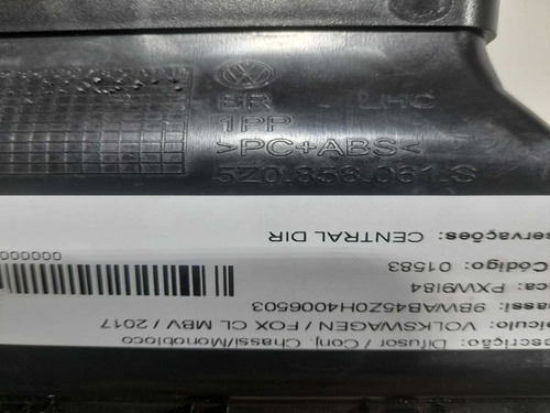 Difusor Central Direito Vw  Fox 2017 5z0858061s 