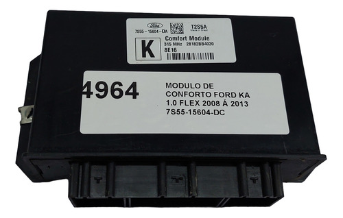 Módulo Conforto Ford Ka Ano 2008 A 2013 Cód. 7s5515604da