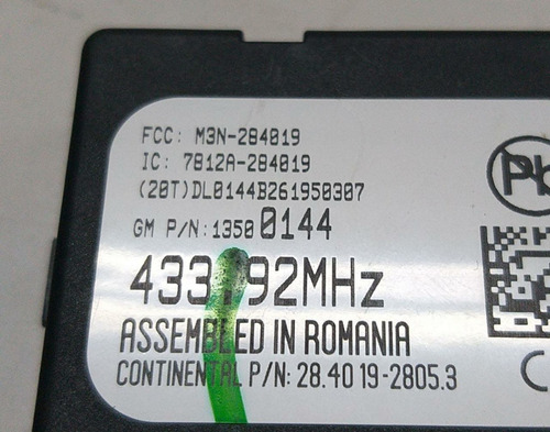 Modulo Alarme Gm Onix 1.4 2013 2014 2015 A 2017 7812a284019