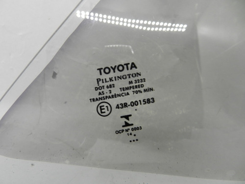 Vidro Fixo Traseiro Direito S/ Borracha Toyota Corolla 09/16