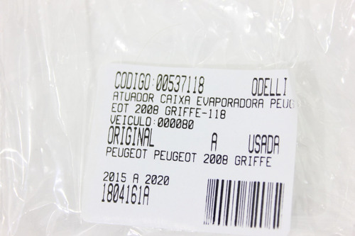Atuador Caixa Evaporadora Peugeot 2008 Griffe 15/20 Us (118)