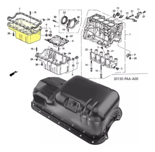 Cárter De Óleo Do Motor Para Civic 1.7 16v 2001 Até 2006