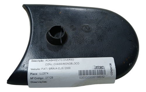 Acabamento Borracha Painel Central Fiat Brava 2000 (ap)
