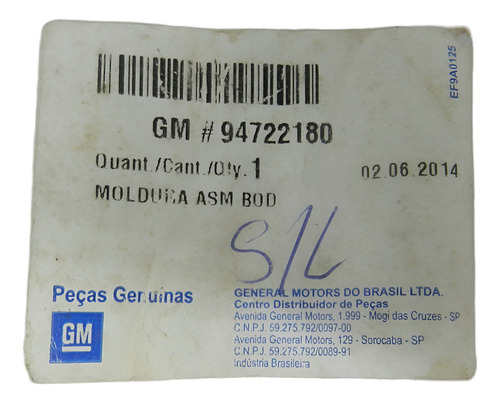 Friso Lateral Traseiro Direito Gm Montana 2011 A 2017