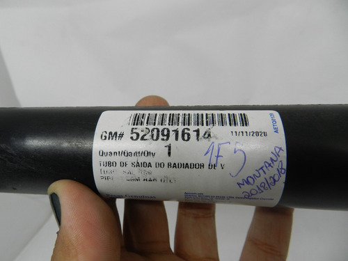 Tubo Cano Água Motor Gm Montana Agile 2011 A 2021 52091614
