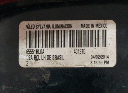 Lanterna Esquerda Nissan March 2011 A 2015 Detalhe 98098574