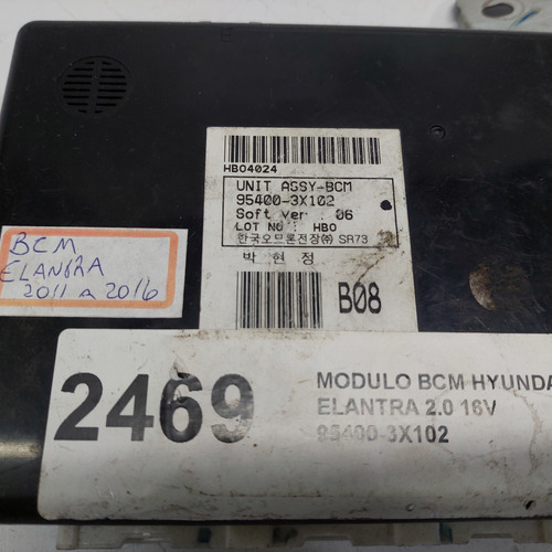 Módulo Bcm Elantra 2.0 Flex Ano 2011 A 2015 Cód. 954003x102