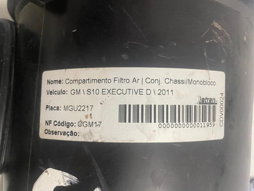 Caixa Filtro De Ar S10 Executive Diesel 2011