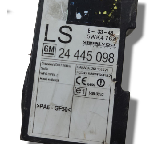 Módulo Imobilizador Gm Astra 2000 (al) 24445098