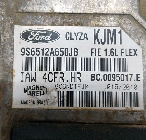 Kit Modulo Injeção Ford Fiesta 1.6 Iaw4cfrhr 9s6512a650jb