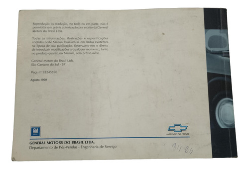 Manual Proprietário Gm Corsa Wind Super 97/02