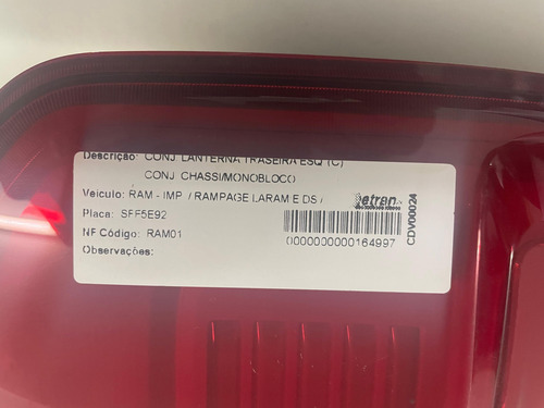Lanterna Esquerda Rampage Laramie 2024