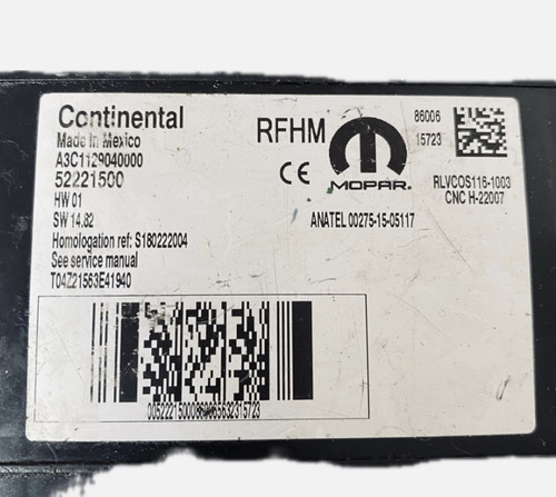 Módulo Pressão Pneu Fiat Pulse 22 A 24 52221500