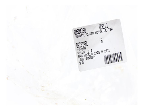Suporte Coxim Motor Le Toyota Hilux 3.0 05/15 Us (790)