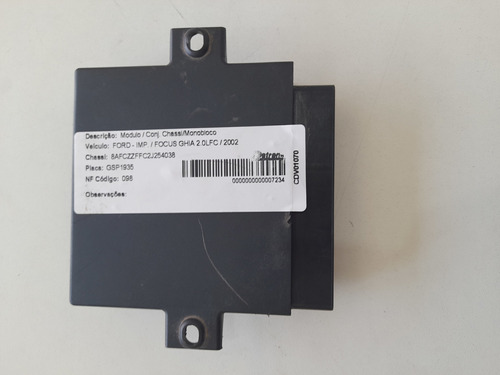 Módulo Alarme Trava Elétrica Ford Focus 1.8 2004 2005 2006
