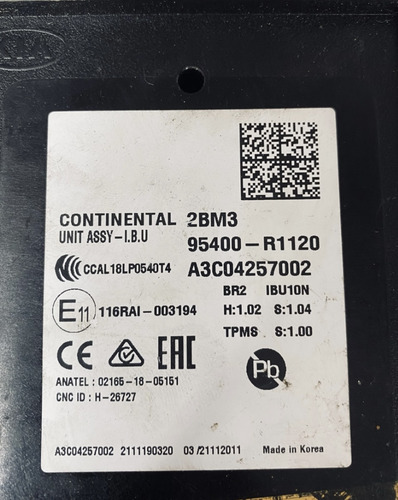Módulo Bcm Hyundai Kia Creta Hb20 A3c04257002