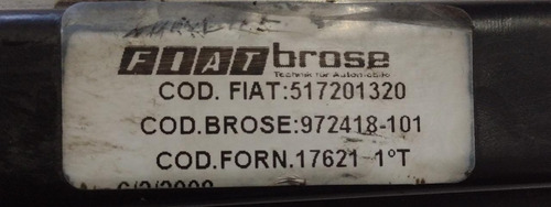 Máquina De Vidro Eétrico Dianteira Esquerda Fiat Doblo 02/09