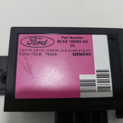 Módulo Central Do Alarme Ford Focus Ano 2001 A 2007