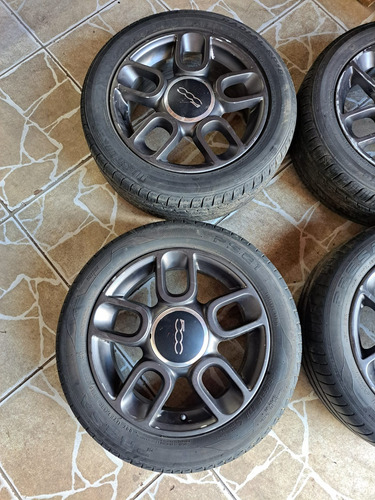 Jogo Roda Liga Fiat 500 2011 2012 2013 Aro 15 Com Pneus  