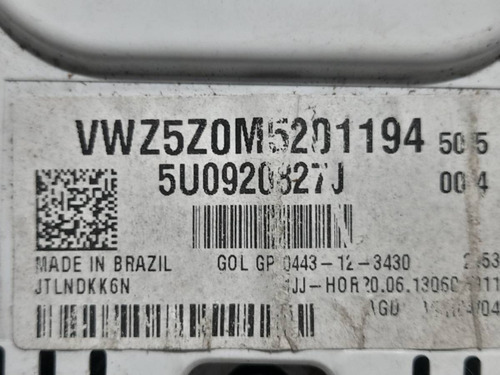 Painel De Instrumentos Vw Gol 1.0 2014 5u0920827j