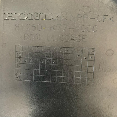 Porta Capacete Honda Sh 150i 2017 2021 Original