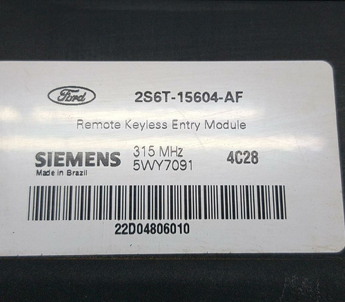 Modulo Central Alarme Ford Focus Fiesta 01 A 08 2s6t15604af