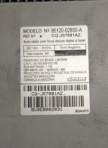 Radio Som Cd Player Toyota Corolla 2009 A 2014 8612002850a