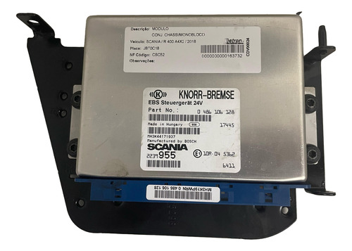 Módulo Controle Unidade Ebs R400 2018 - 0486106128