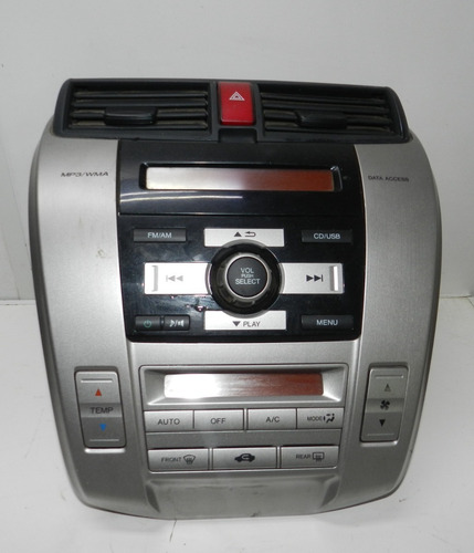Moldura Rádio Am/fm Cd/usb Comando Ar Honda City Fit 09/15