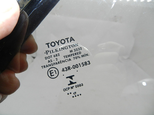 Vidro Fixo Traseiro Direito Toyota Corolla 09/16 43r001583