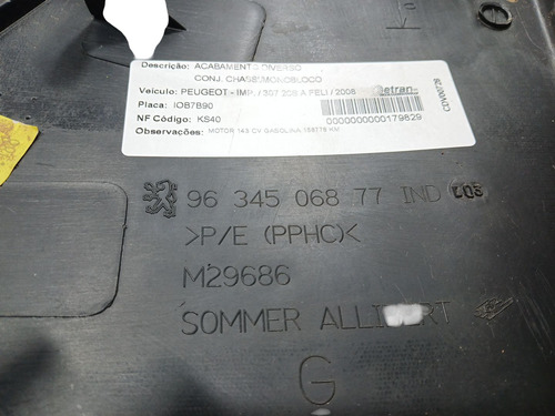 Acab. Tampa Lateral Painel L/ E Peugeot 307 / 2008 (ap)