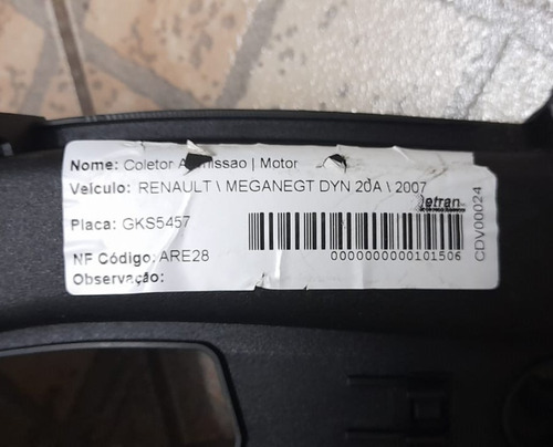 Coletor Admissão Renault Megane 2007 - 8200144194
