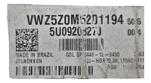 Painel De Instrumentos Vw Gol 1.0 2014 5u0920827j