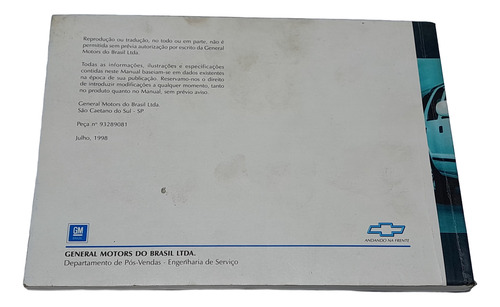 Manual Proprietario S10 Blazer 1995 1996 1997 1998 1999