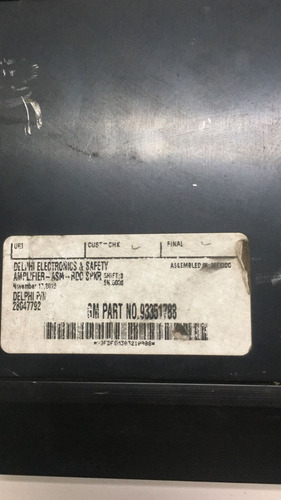 Modulo Amplificador Gm Vectra 2002 A 2011 93351788